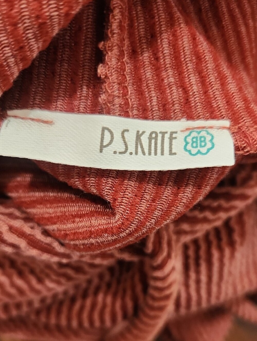 Women's Ribbed Hooded Sweater - Rust 2X P.S.Kate - Picture 5 of 6